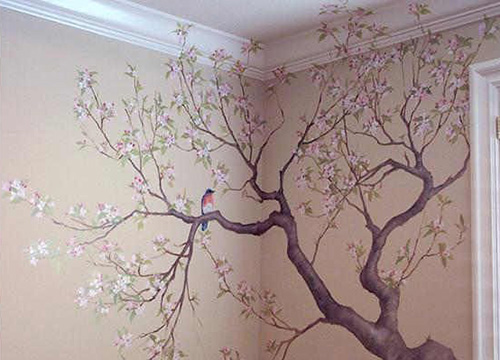 дерево нарисованное на стену